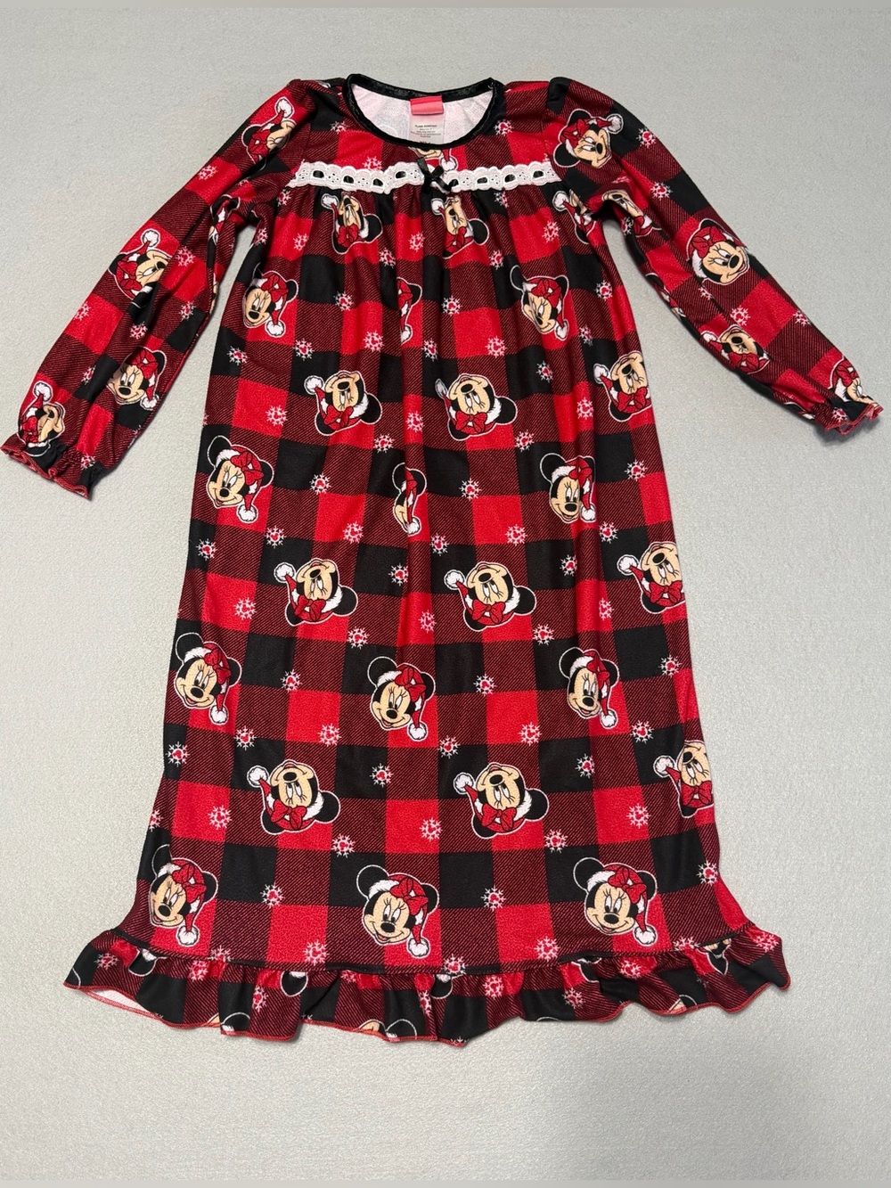 Disney Night Gown Minnie Mouse s6 Girls Red/Black Long Sleeve